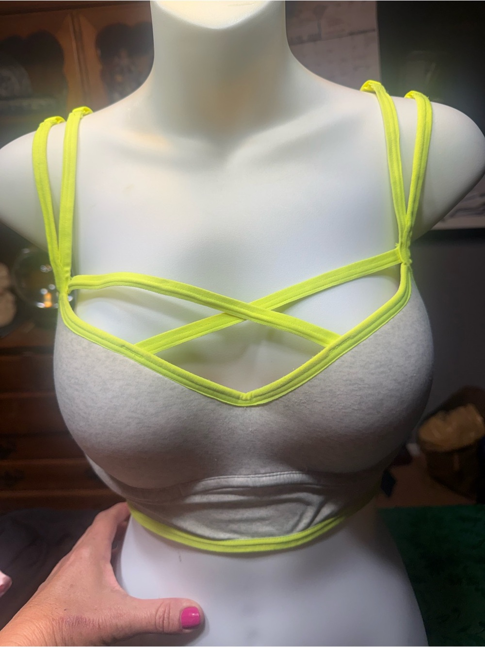 Neon Yellow Strappy Bralette - Women Intimates & Sleepwear Pink